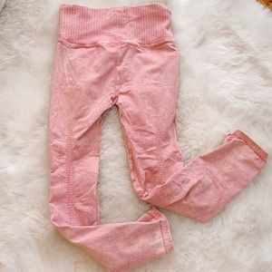 Free people movement Pink high rise 7/8 length good karma leggings